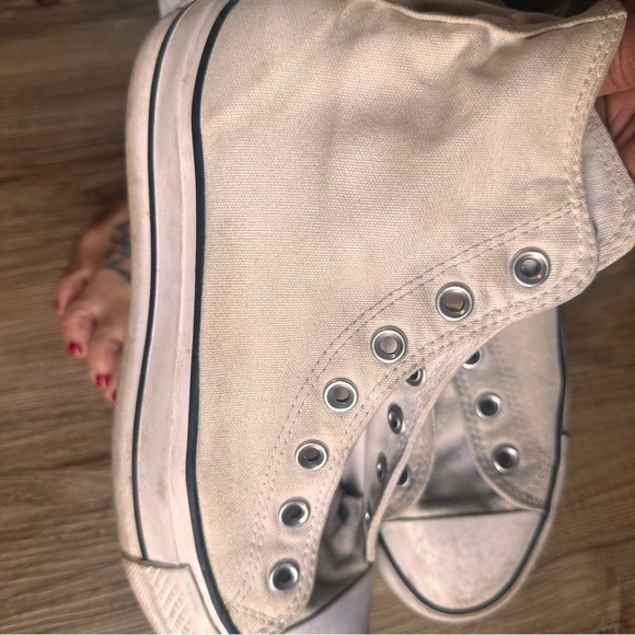 Converse Chuck Taylor High Top Platform Sneakers White Canvas Unisex 8.5 woman’s - Picture 4 of 12